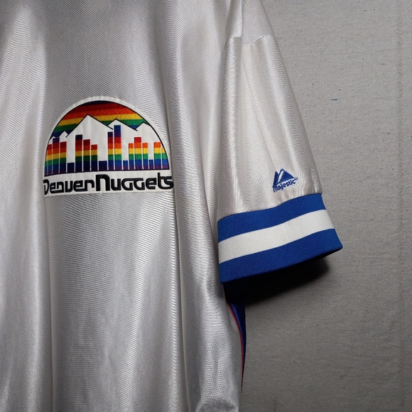 Majestic Denver Nuggets NBA Hardwood classic spellout 1/4-zip pullover jersey L - Picture 11 of 15